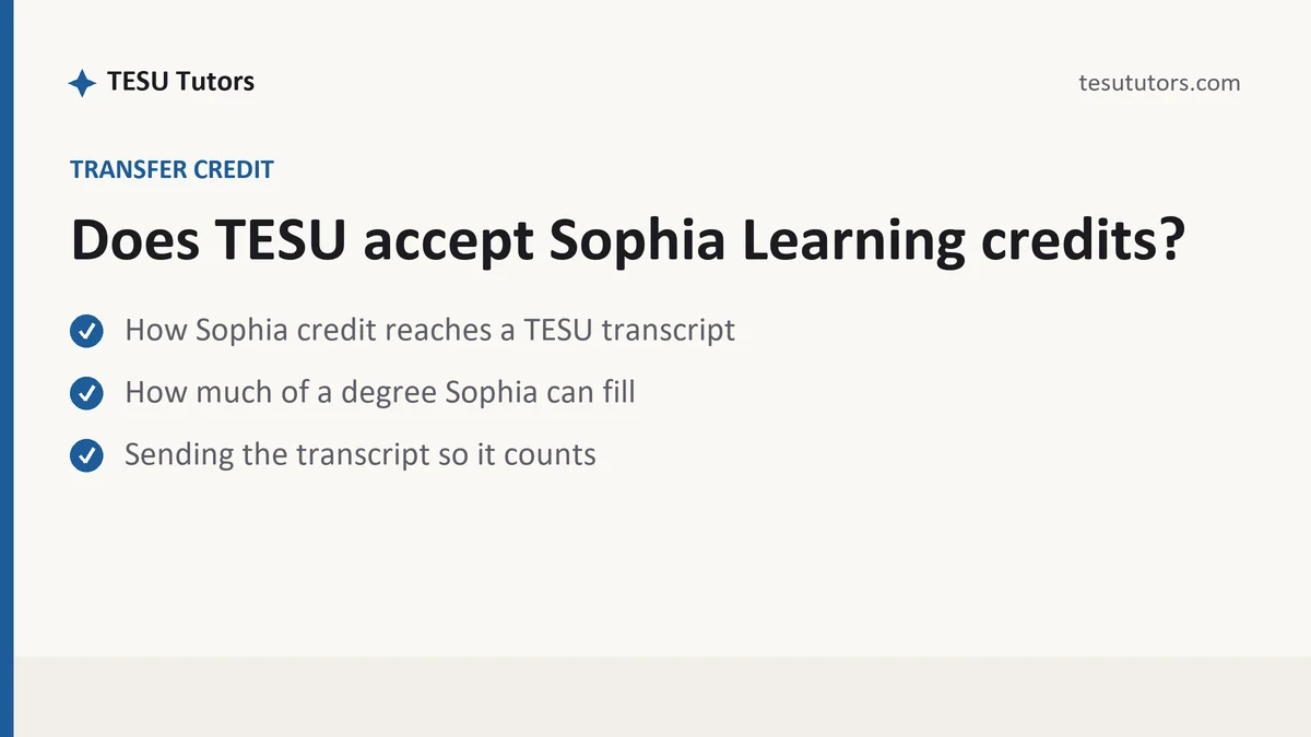 Does TESU accept Sophia Learning credits?, a TESU student guide, from TESU Tutors