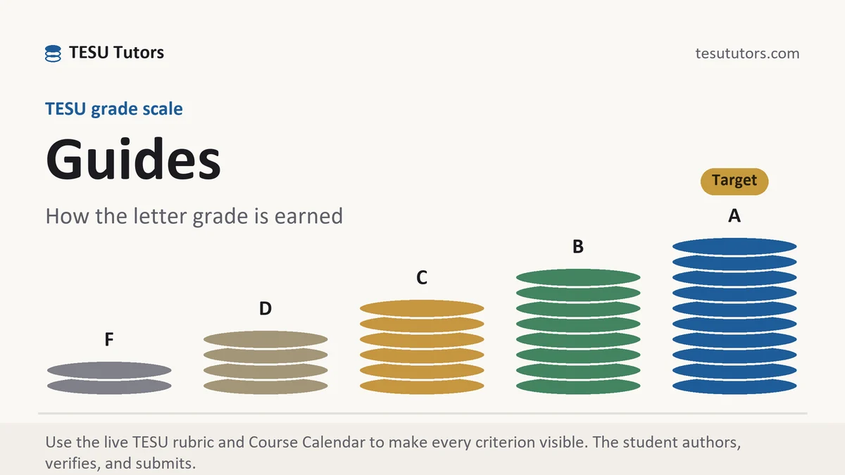 Guides at TESU, the grading standard every deliverable is built to, from TESU Tutors